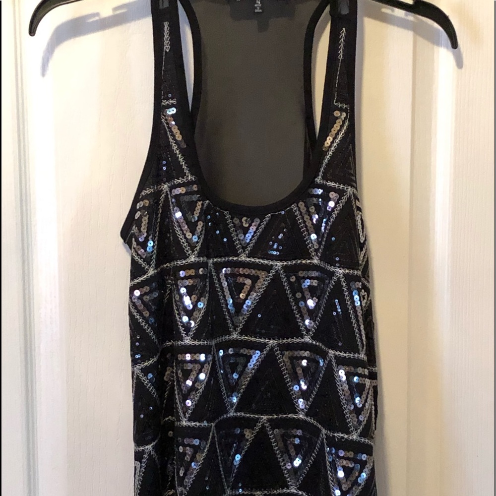 Black sequins razorback top-new